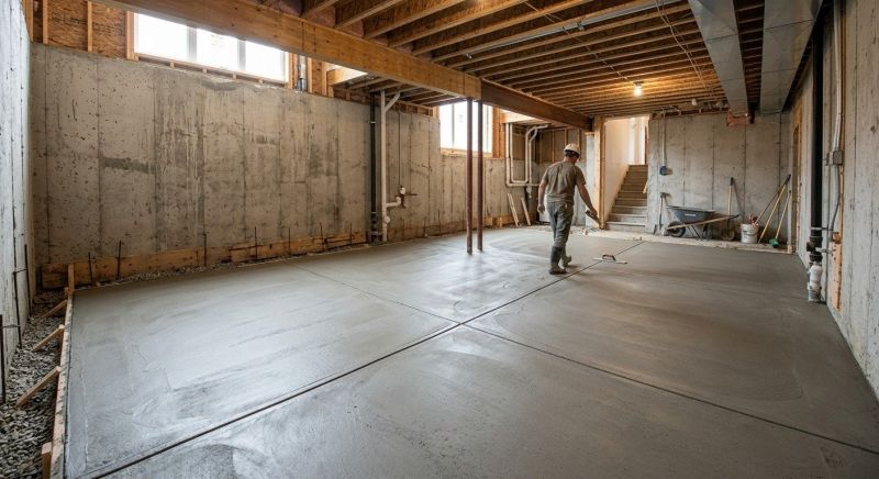 Basement Concrete Installation in West Fargo, ND
