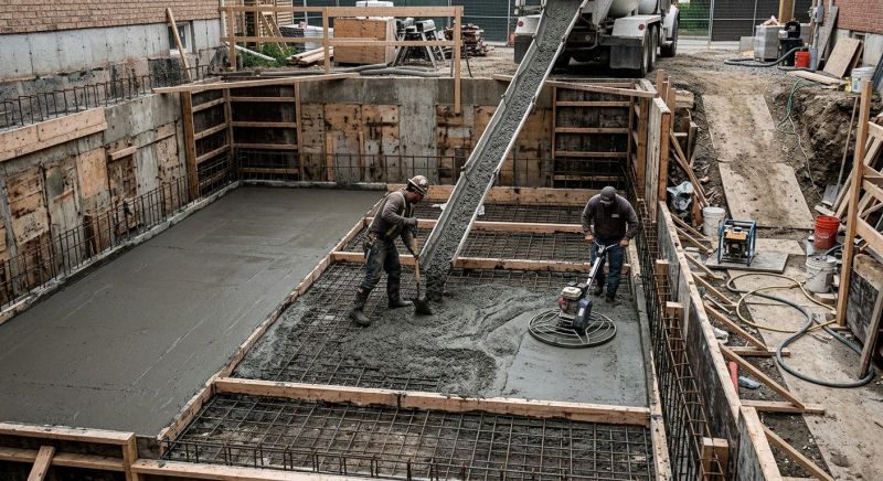Basement Concrete Installation in West Fargo, ND