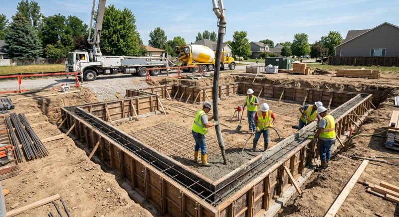 Concrete Foundation Installation in West Fargo, ND